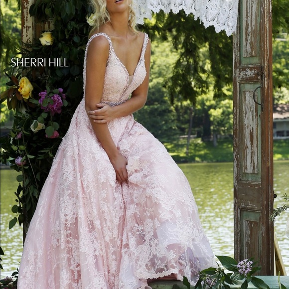 Sherri Hill Prom Dress 1314 Light Pink 